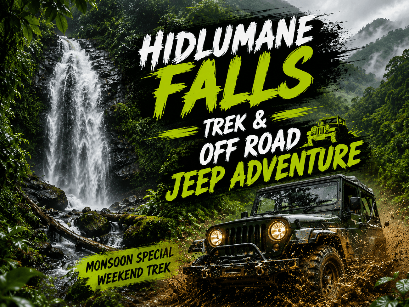 KODACHADRI  HIDLUMANE FALLS TREK & OFF-ROAD JEEP ADVENTURE poster