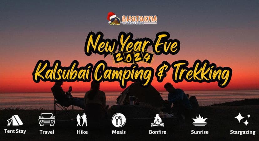 Unveil the magic of New Year's Eve Kalsubai Camping in Mumbai - a 2-Day adventure through misty trails.
poster